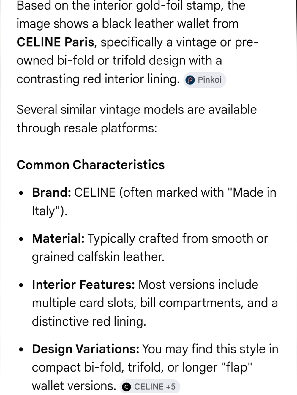 Vintage Celine Paris Black Leather Long Bifold Wallet with RED LINING 😍 - Picture 12 of 12